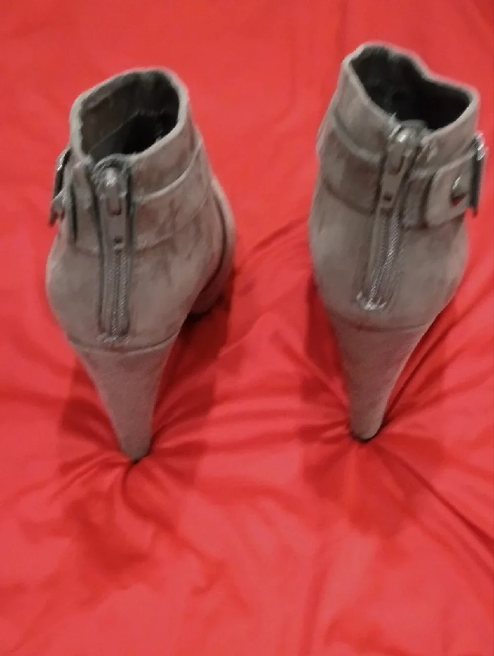 G by Guess Taupe Suede Ankle Booties with Side Strap